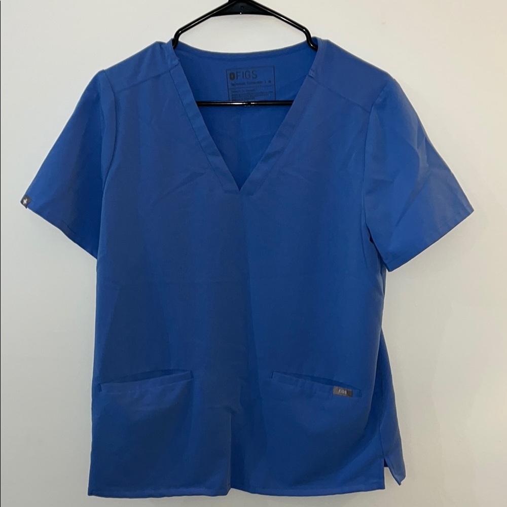 Figs Women's Blue V-Neck Top